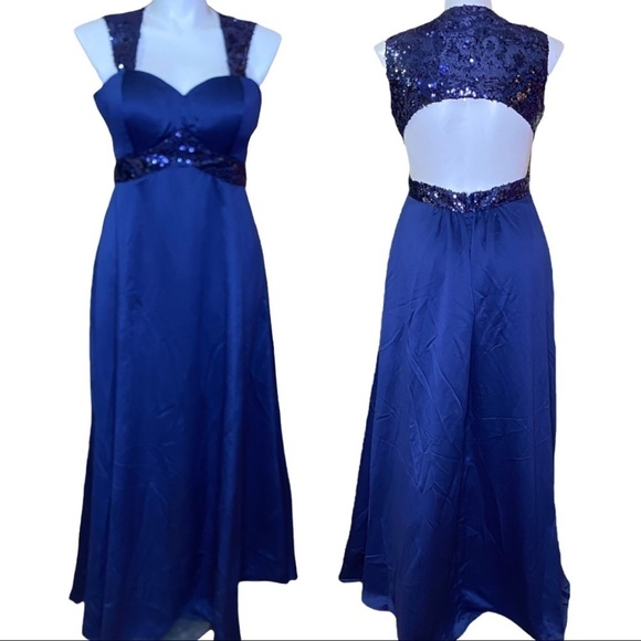 ModCloth Fervour Navy Gown Sequin Accent Size XL - Picture 2 of 15